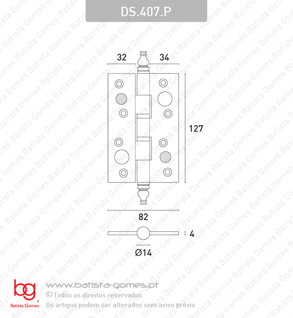 Dobradi�a seguran�a fiel c/ pir�mide 127x82 - LAT�O
